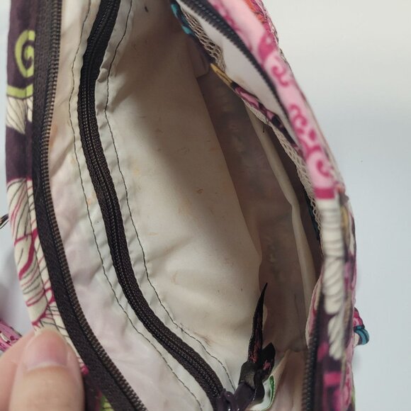 Vera Bradley Mod Floral Pink Tote and Makeup Pouch Set Pink Burgundy - Picture 9 of 9